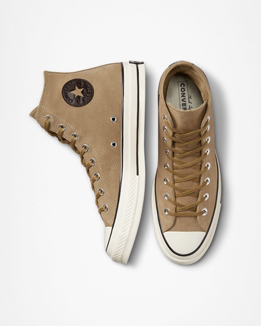 Tenisi Inalti Barbati Converse Chuck 70 Piele Intoarsa Maro Negrii | RO ZLIGX918